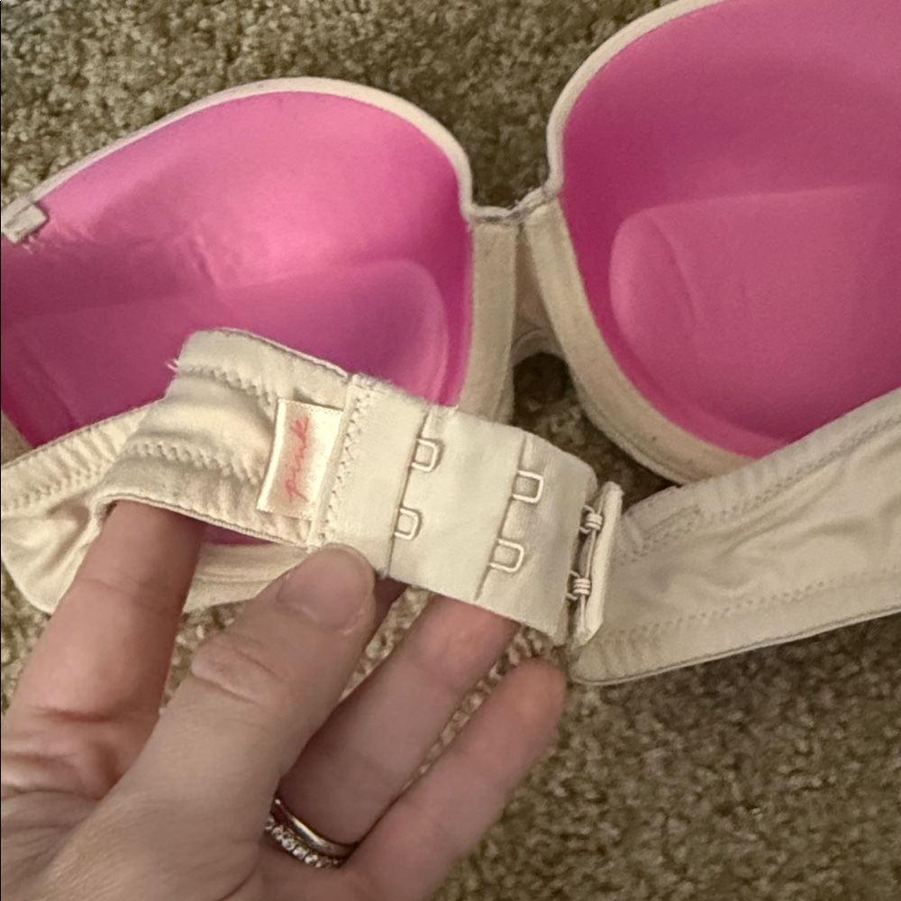 PINK Strapless Cream Bra - Picture 3 of 5